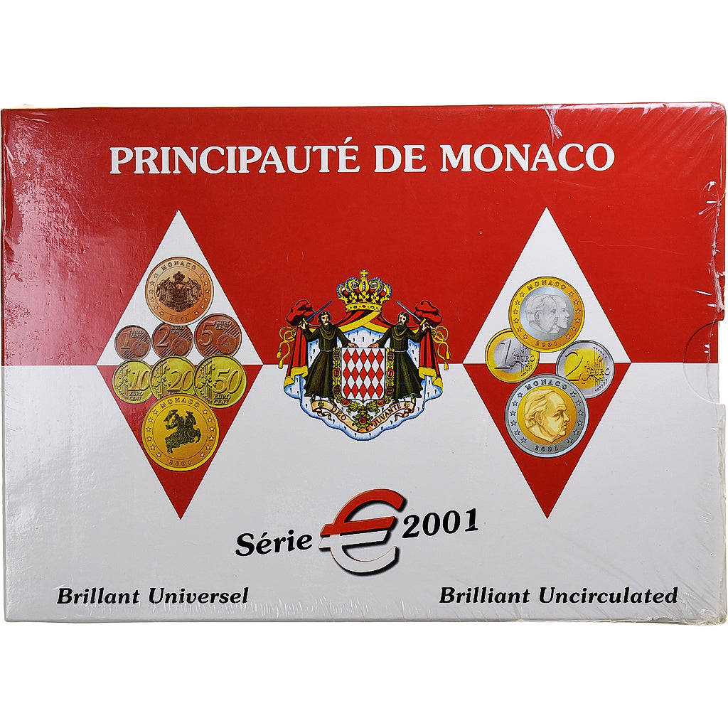 Monaco, Rainier III, Set 1 ct. - 2 Euro, BU, 2001, MDP, MS(65-70)
