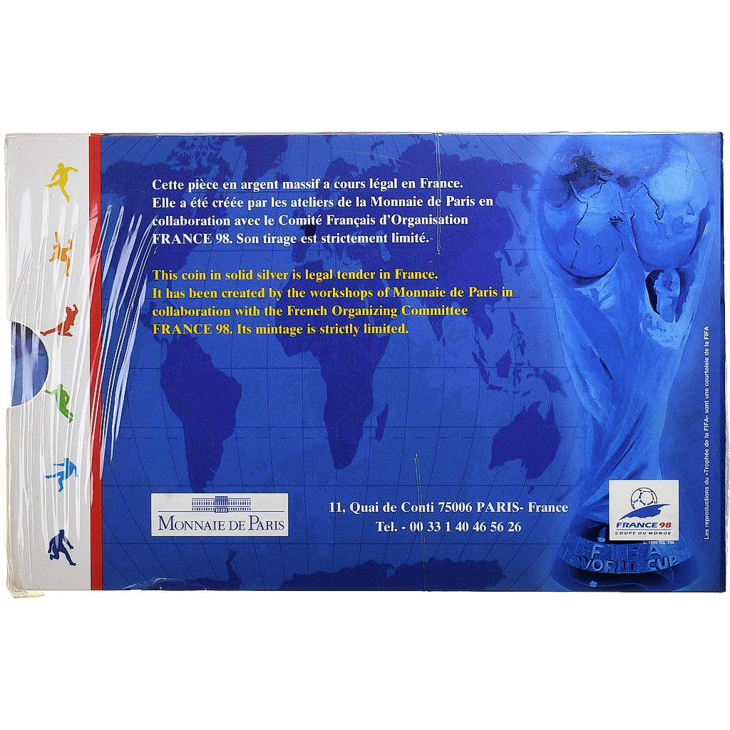 Francja, 1 Franc + Token, Coupe du Monde 1998, 1997, MDP, Srebro, MS(65-70)