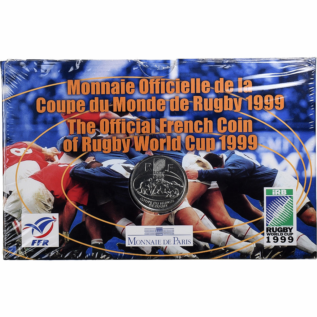 France, 1 Franc + Token, Rugby Wolrd Cup, 1999, MDP, Silver, MS(65-70)