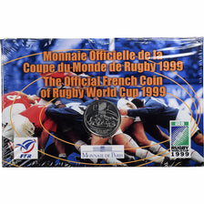 France, 1 Franc + Token, Rugby Wolrd Cup, 1999, MDP, Silver, MS(65-70)