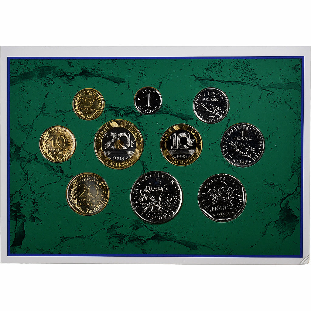 Francia, Coffret 1 c. à 20 frs., 1998, MDP, BU, Sin información, FDC