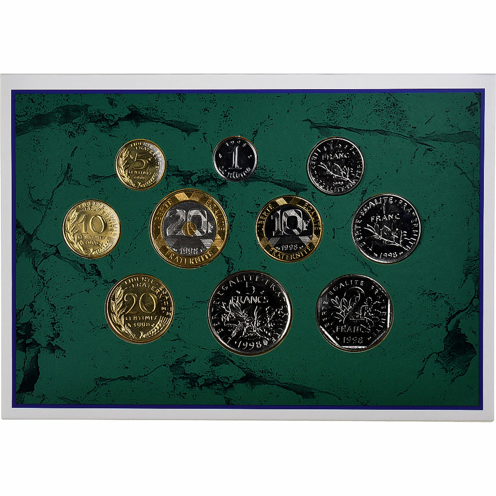 Frankreich, Coffret 1 c. à 20 frs., 1998, MDP, BU, STGL