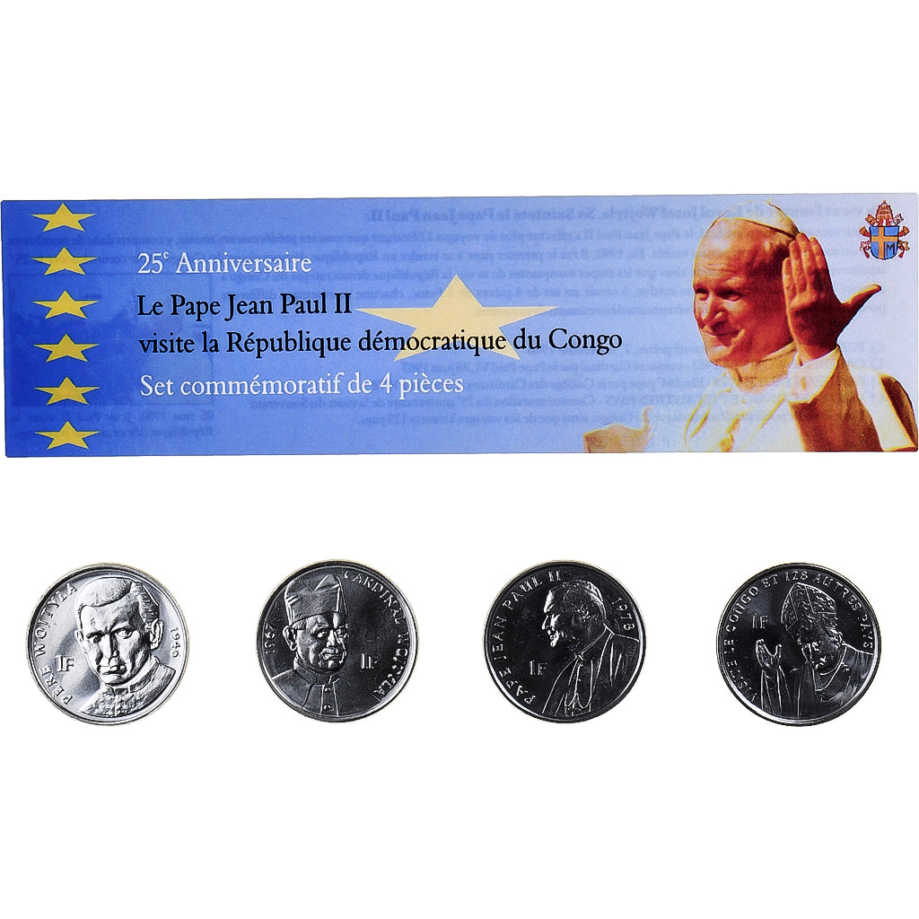 Congo Democratic Republic, Set 4x1 Franc, 2004, Nickel Clad Steel, MS(65-70)