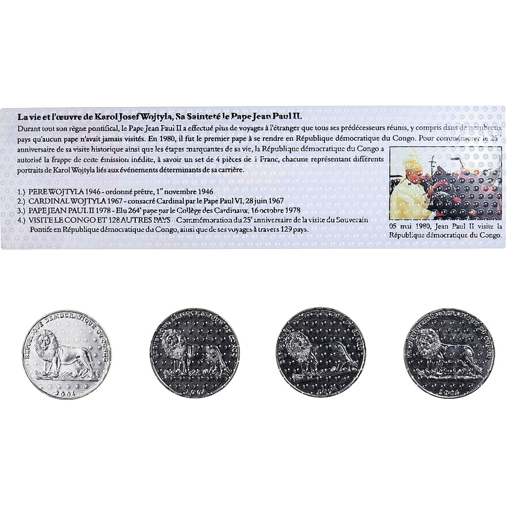 Congo Democratic Republic, Set 4x1 Franc, 2004, Nickel Clad Steel, MS(65-70)