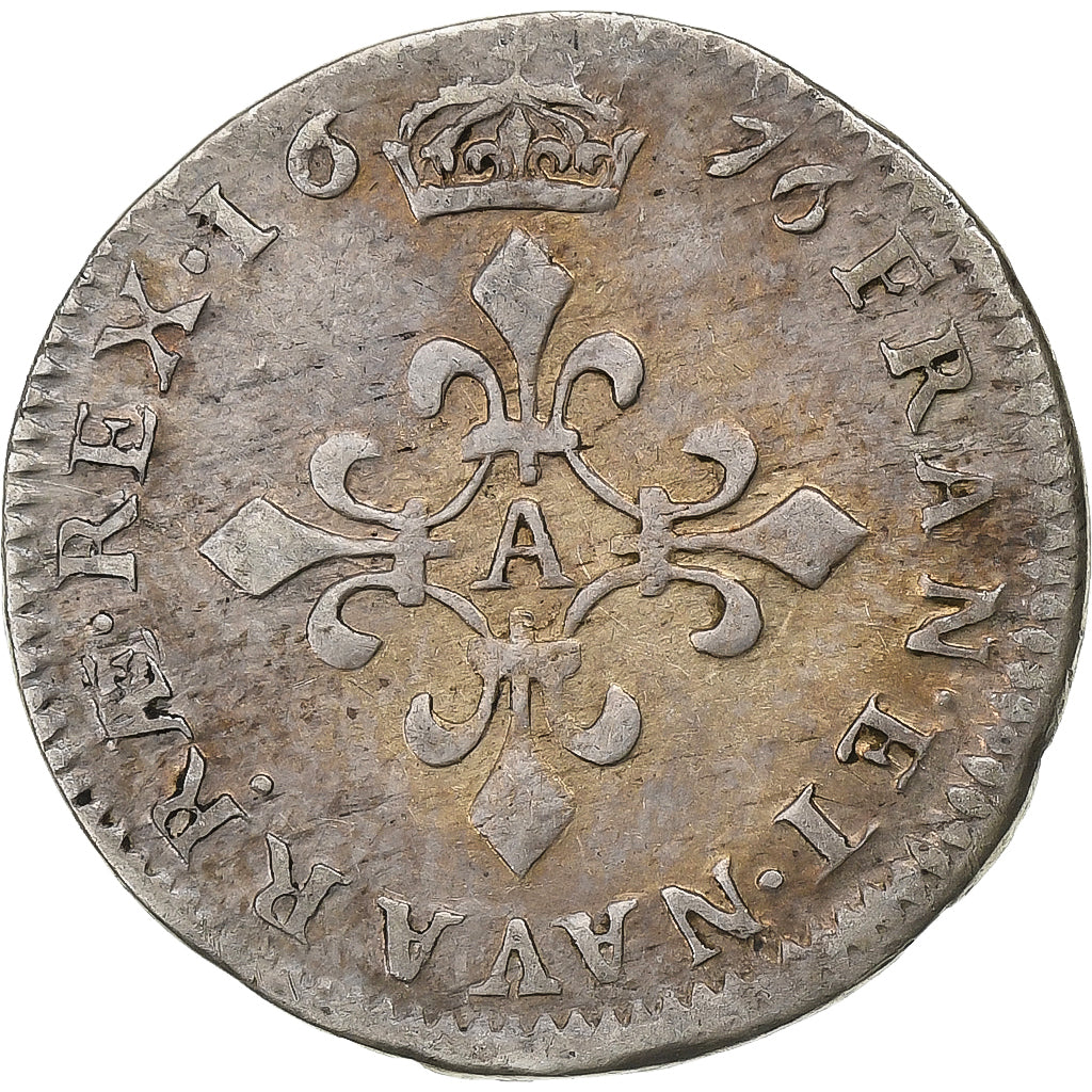 France, Louis XIV, 4 Sols des Traitants, 1676, Paris, Argent, TTB