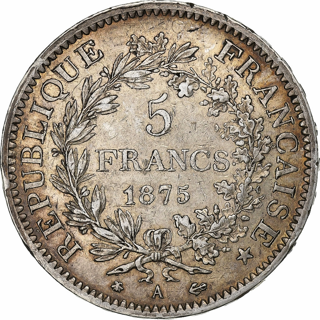 Francia, 5 Francs, Hercule, 1875, Paris, Argento, BB, Gadoury:745a
