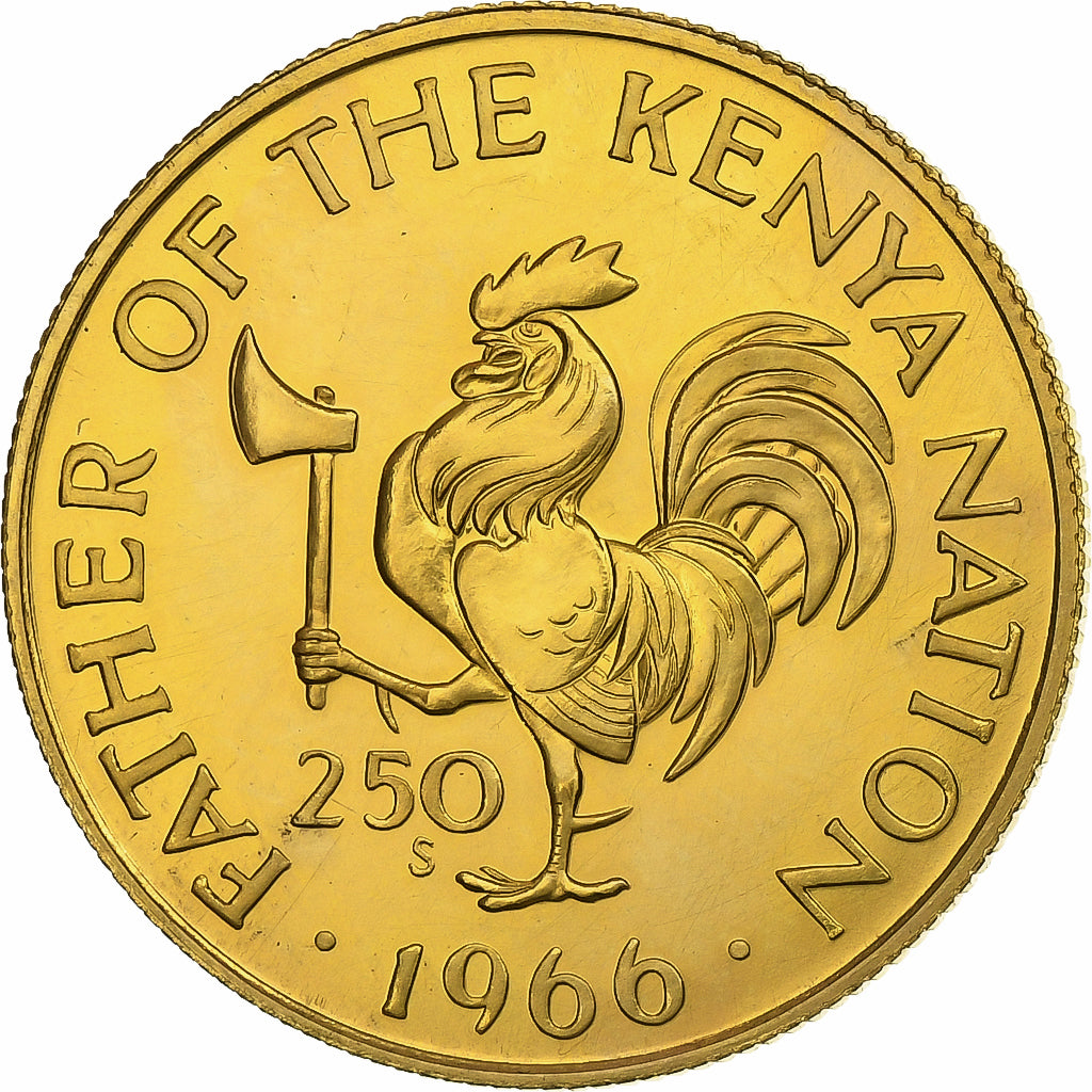 Kenya, 250 Shillings, Mzee Jomo Kenyatta, 1966, Londres, Or, SPL, KM:8