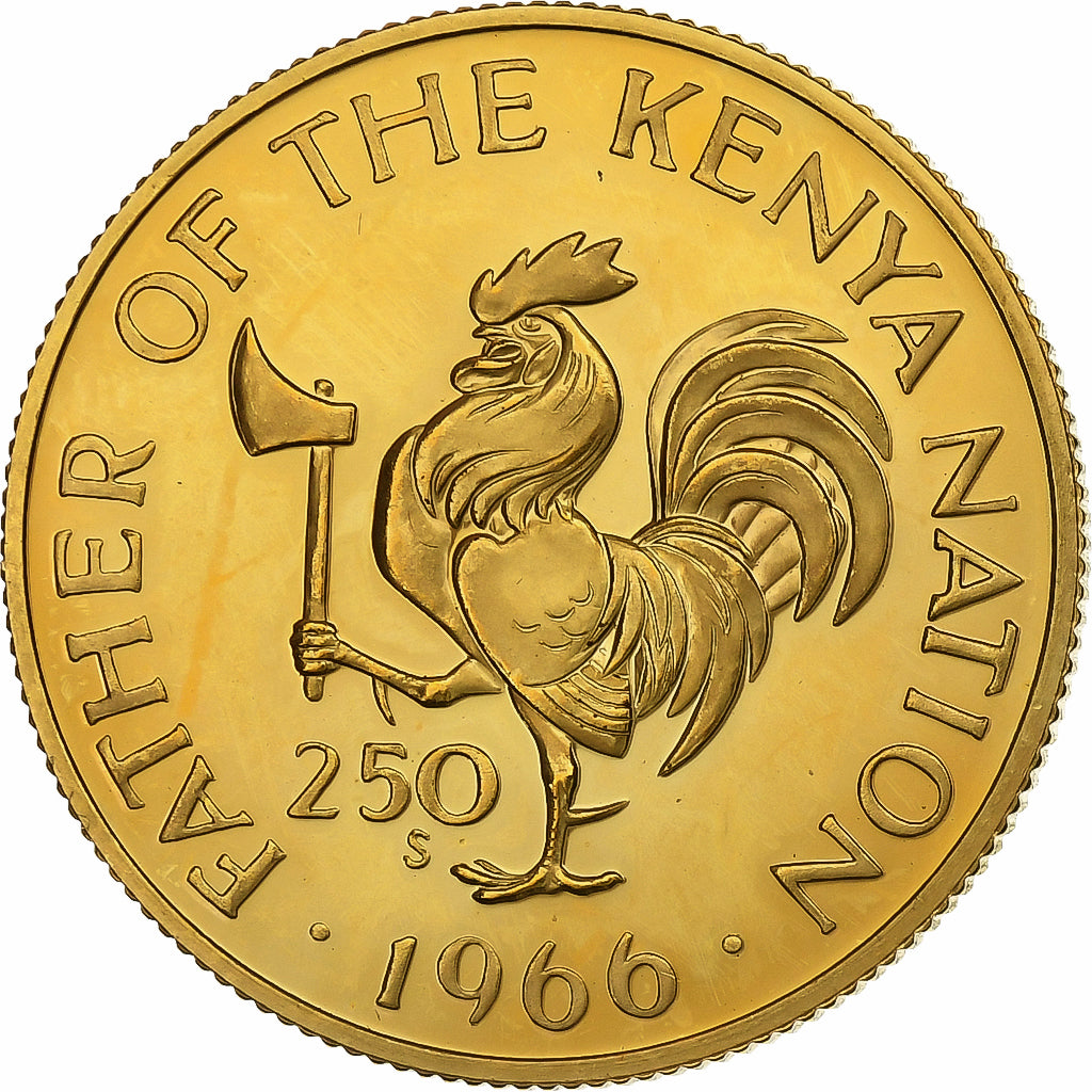 Kenya, 250 Shillings, Mzee Jomo Kenyatta, 1966, London, Proof, Gold, MS(60-62)