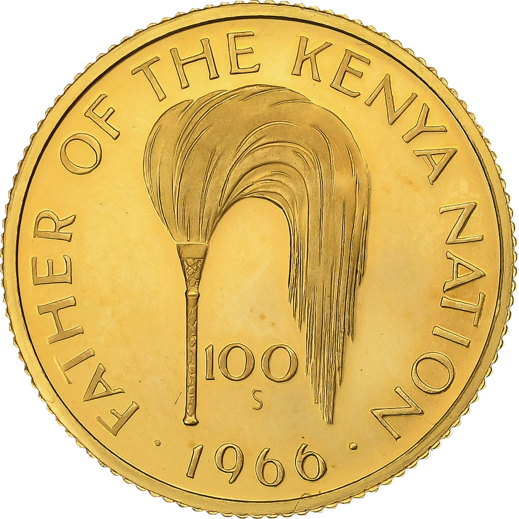 Kenya, 100 Shillings, Mzee Jomo Kenyatta, 1966, London, Proof, Gold, MS(63)