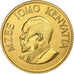 Quénia, 100 Shillings, Mzee Jomo Kenyatta, 1966, London, Dourado, MS(63), KM:7