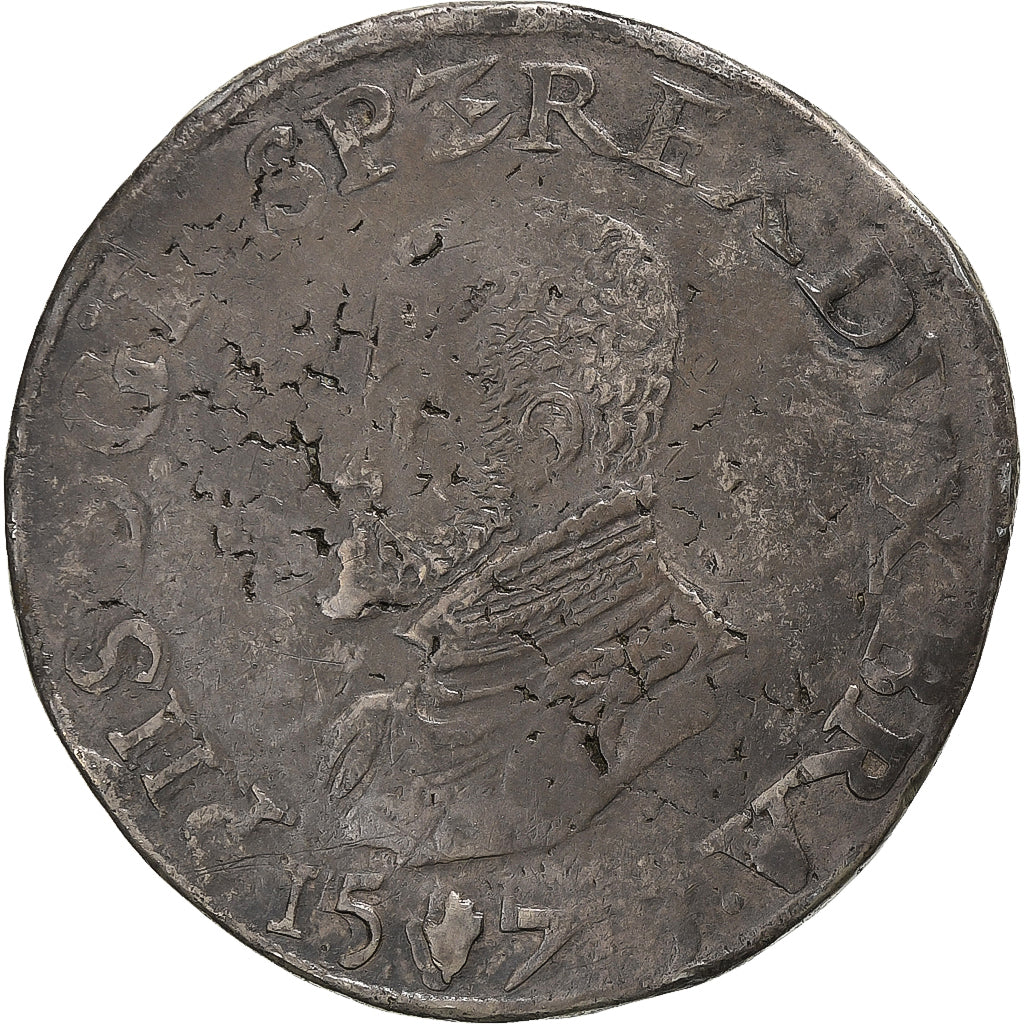 Duchy of Brabant, Philippe II, Philipsdaalder, 1573, Antwerp, Silver, VF(20-25)