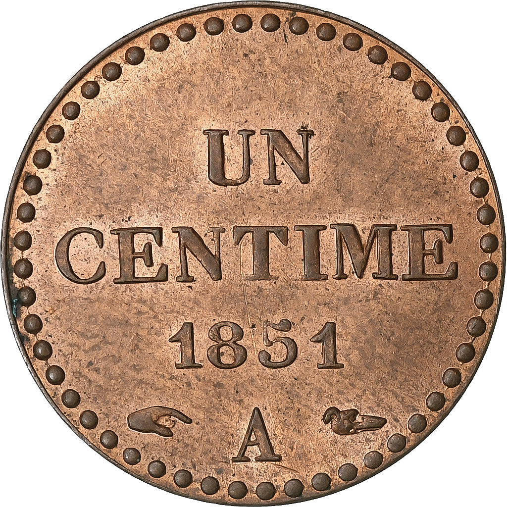 France, 1 Centime, 1851, Paris, Bronze, AU(50-53)