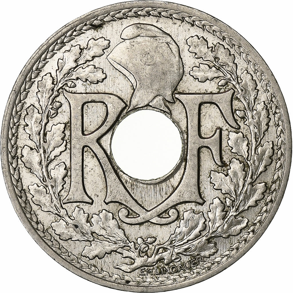 Francia, 25 Centimes, Lindauer, 1917, Paris, Souligné, Nichel, SPL, Gadoury:379