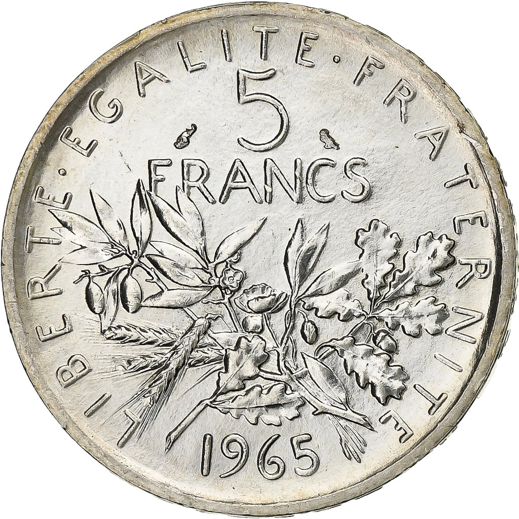 Francia, 5 Francs, Semeuse, 1965, Paris, Argento, SPL