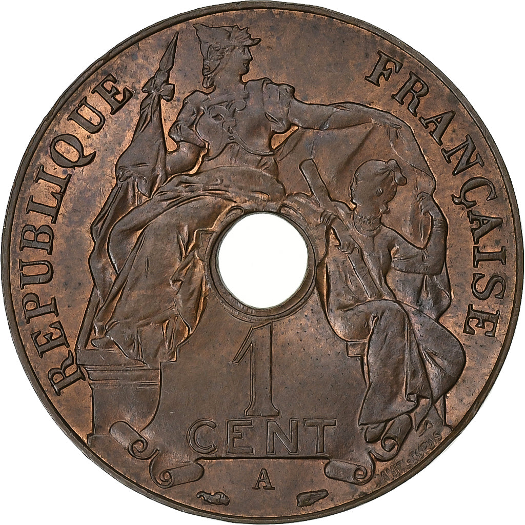 Indochina Francesa, 1 Centième, 1938, Paris, Bronze, AU(50-53)