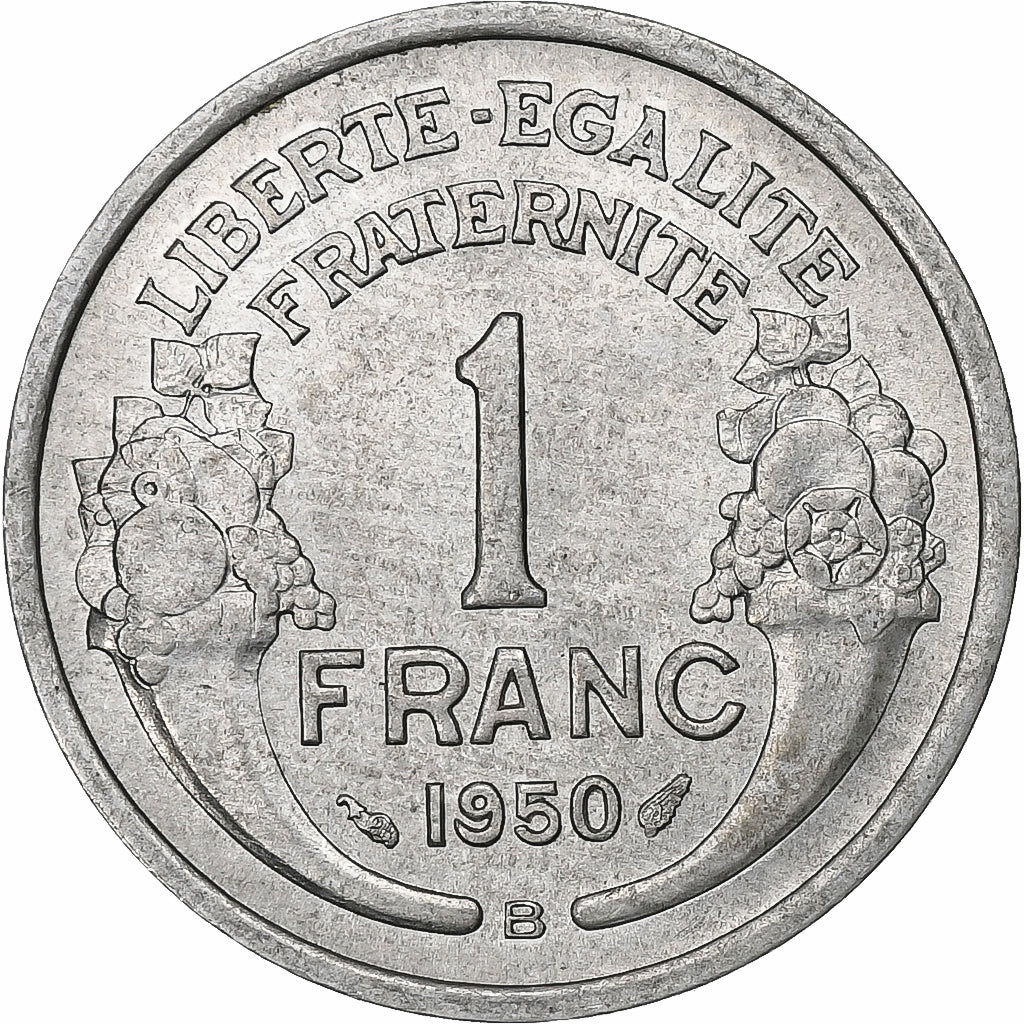 Frankreich, 1 Franc, Morlon, 1950, Beaumont-Le-Roger, Aluminium, SS