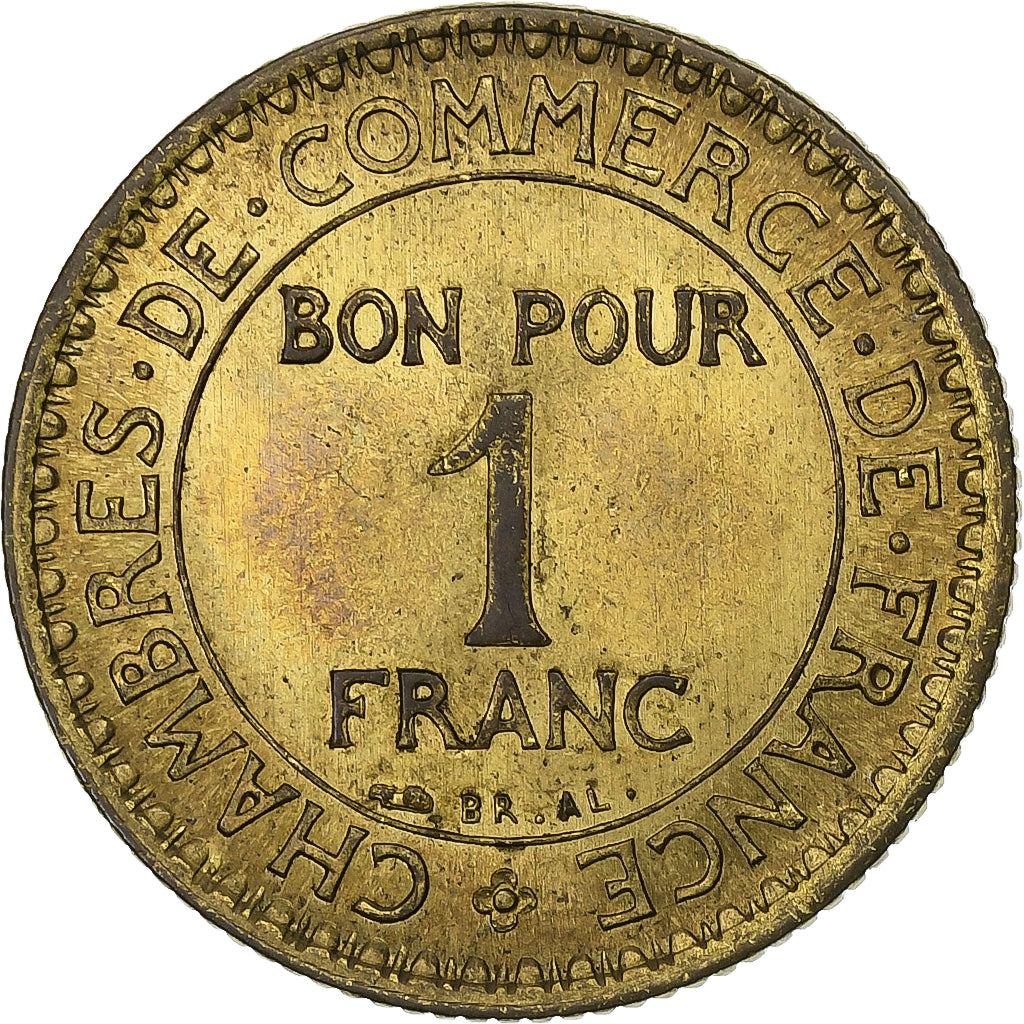 France, 1 Franc, Chambre de commerce, 1920, Paris, Cupro-Aluminium, EF(40-45)