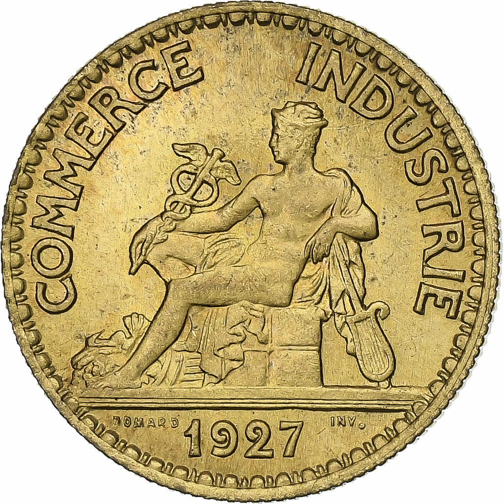 France, 50 Centimes, Chambre de commerce, 1927, Paris, Cupro-Aluminium