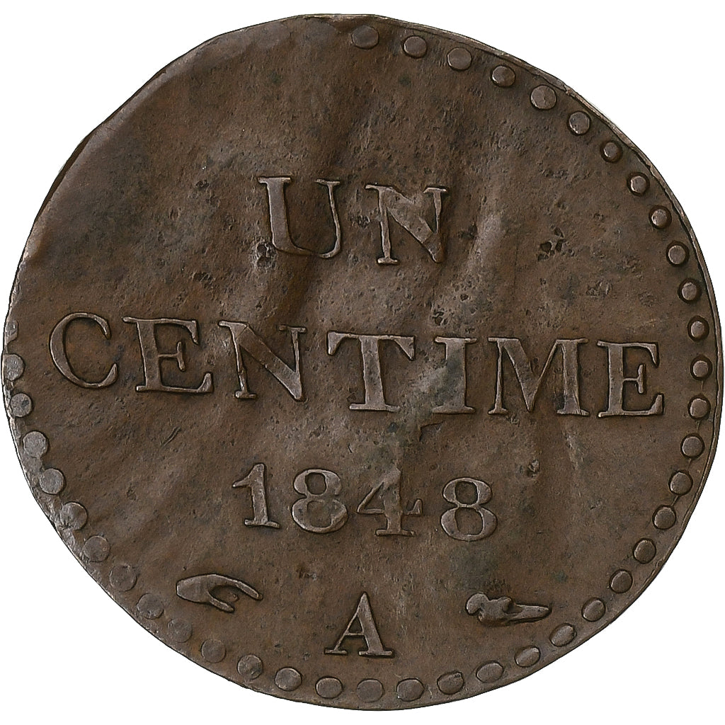 Francia, 1 Centime, Dupré, 1848, Paris, Bronzo, BB