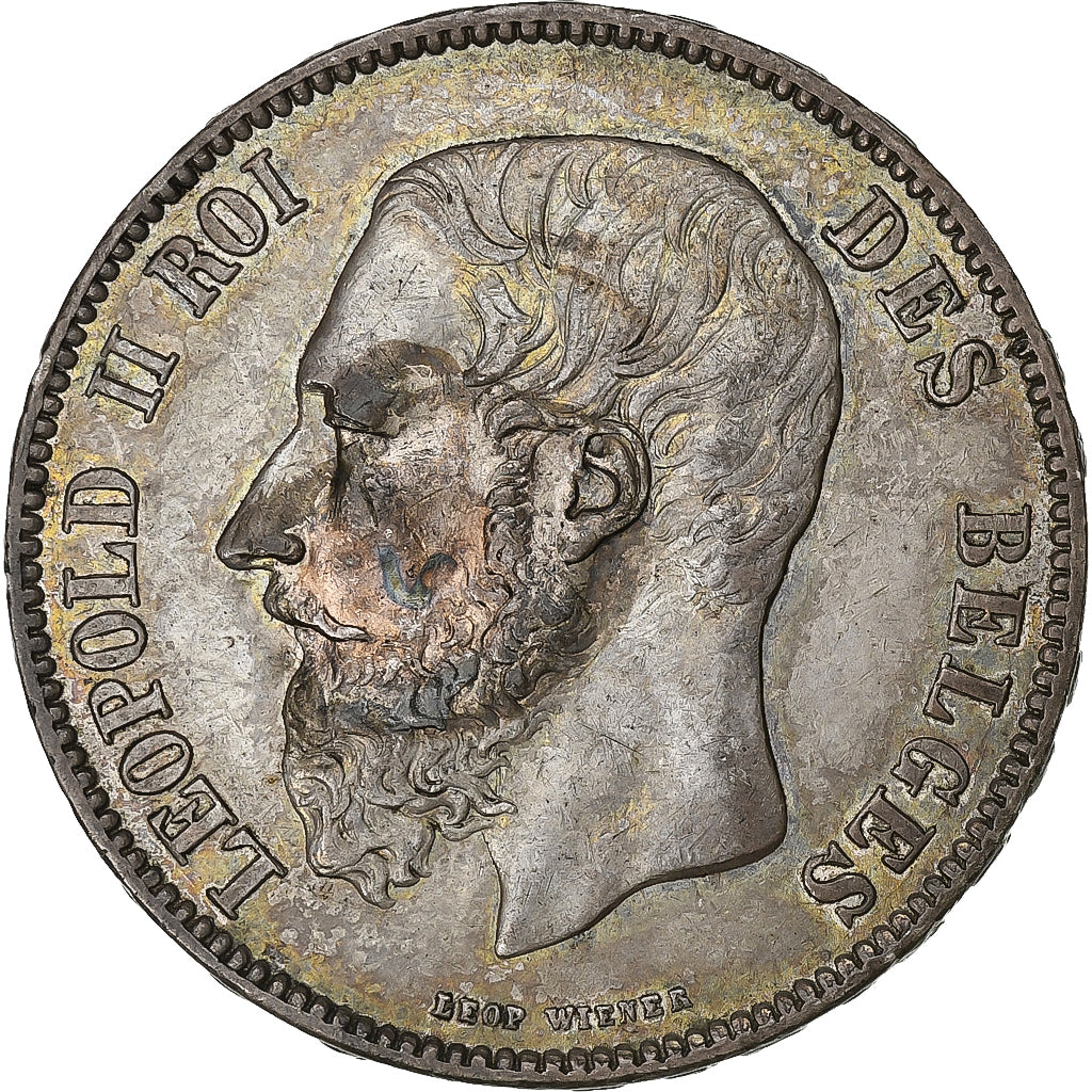 Belgium, Leopold II, 5 Francs, 1870, Brussels, Silver, AU(50-53)