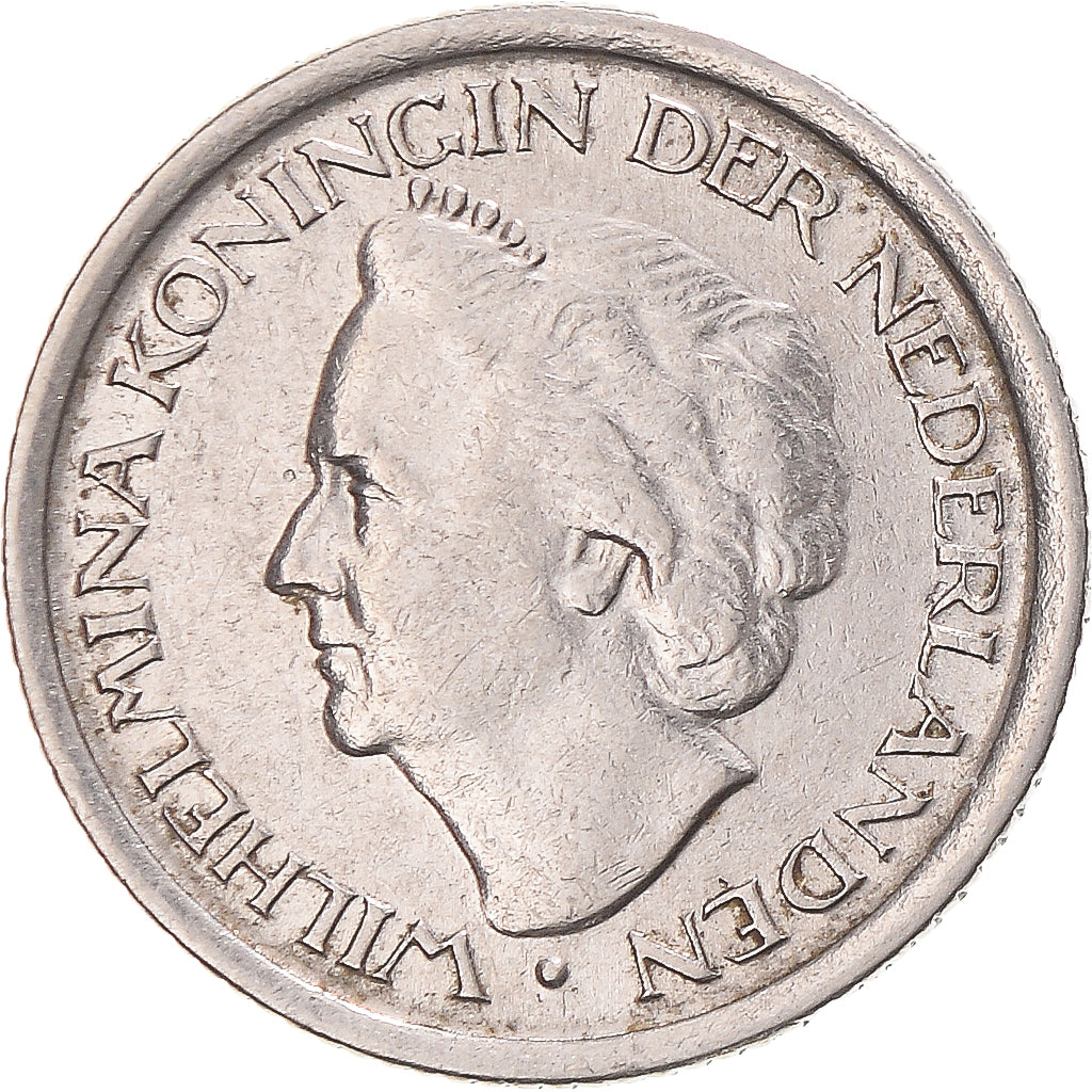 Países Bajos, 25 Cents, 1948, Níquel, MBC