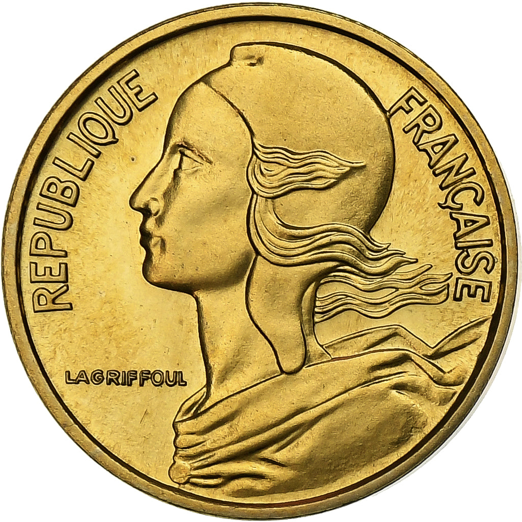 Francja, 5 Centimes, Marianne, 1974, MDP, série FDC, Brąz-Aluminium, MS(65-70)