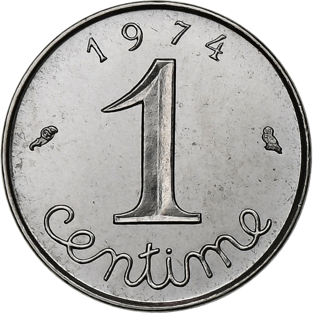 Francia, 1 Centime, Épi, 1974, MDP, série FDC, Acciaio inossidabile, FDC