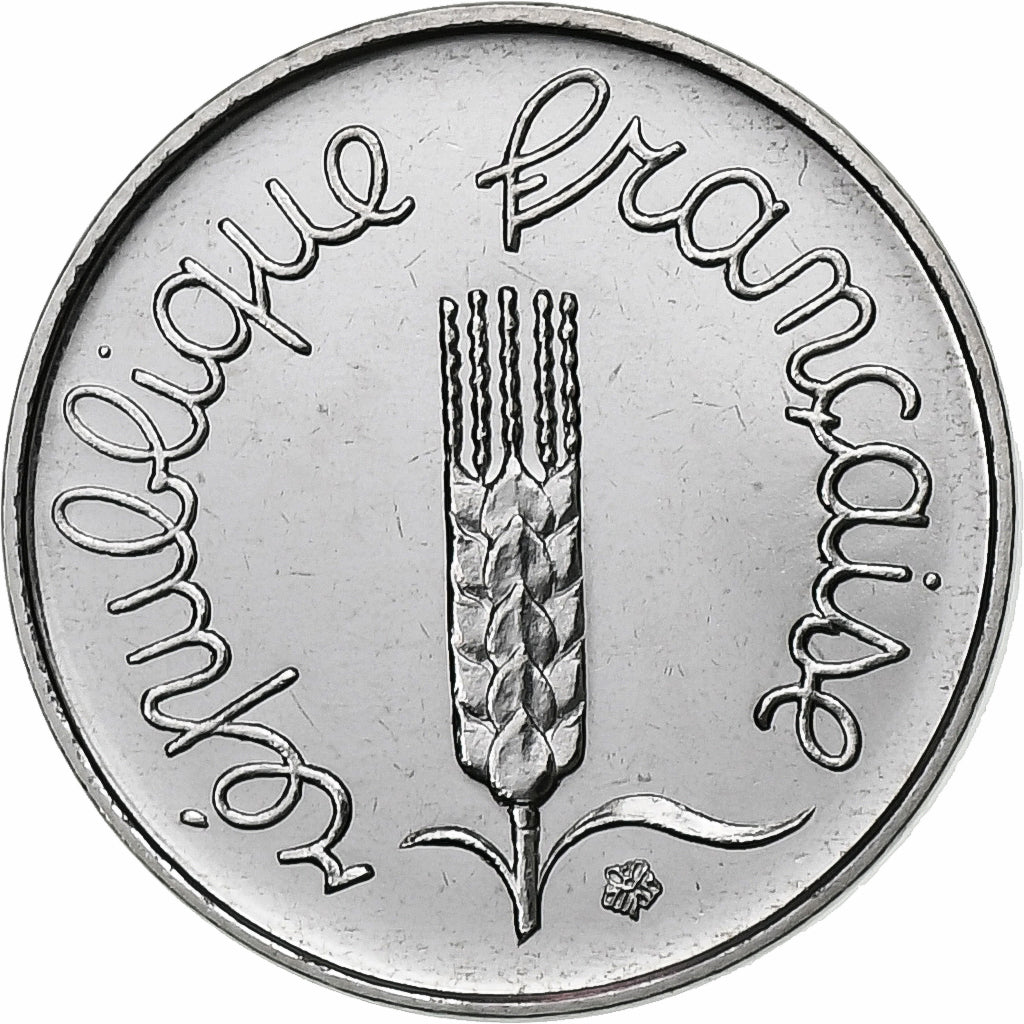 Francja, 1 Centime, Épi, 1980, MDP, série FDC, Stal nierdzewna, MS(65-70)