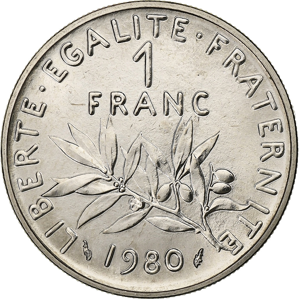 Francia, 1 Franc, Semeuse, 1980, MDP, série FDC, Níquel, FDC