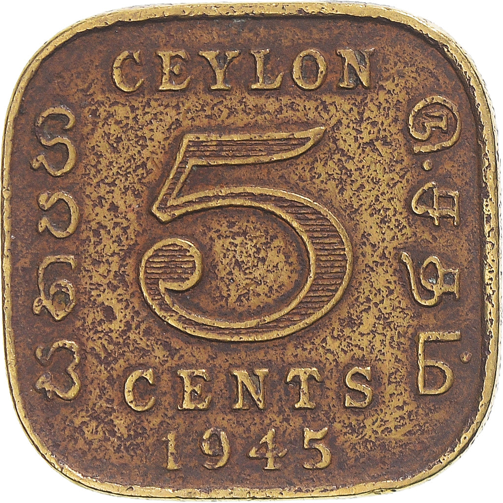 Moneta, Ceylon, 5 Cents, 1945