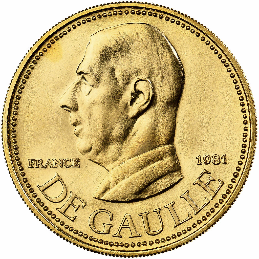 France, Médaille, Charles De Gaulle, 1981, MDP, Or, SPL