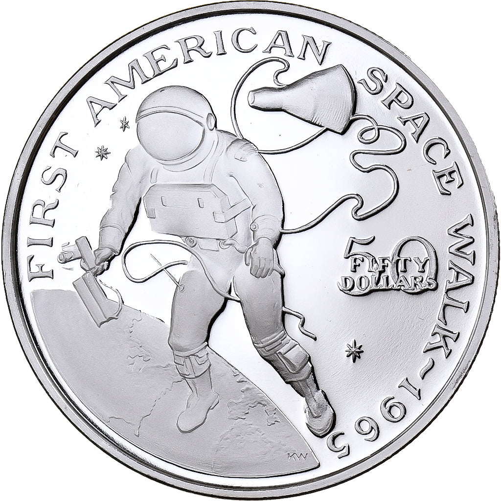 Marshall Islands, 50 Dollars, First American Space Walk, 1989, Sunshine Mint