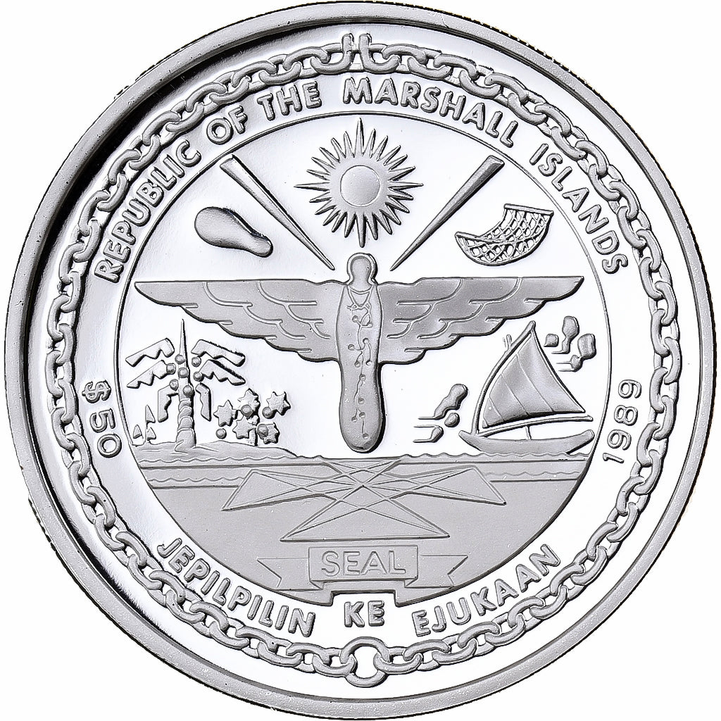 Marshall Islands, 50 Dollars, First American in Earth Orbit, 1989, Sunshine