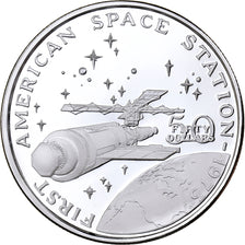 Marshall Islands, 50 Dollars, Skylab, 1989, Sunshine Mint, Proof, Silver