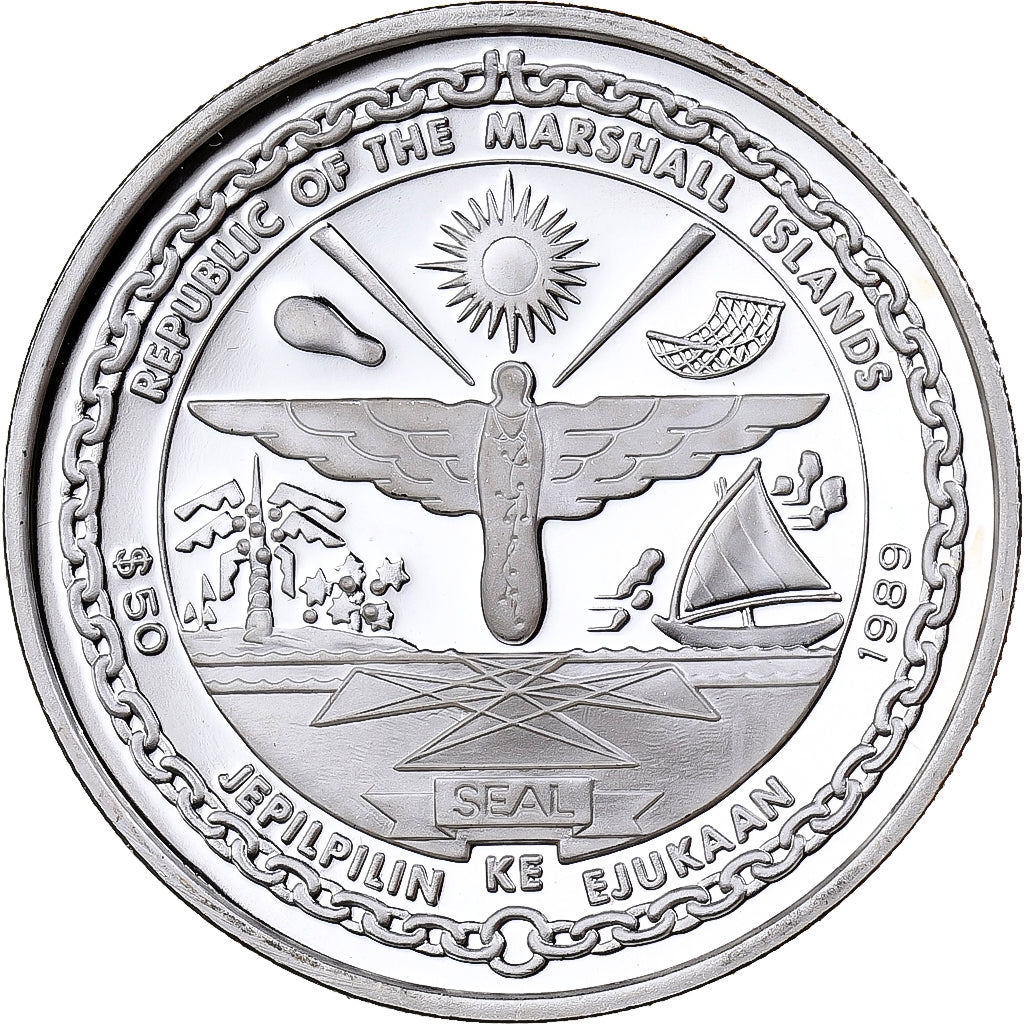 Isole Marshall, 50 Dollars, International Joint Space Flight, 1989, Sunshine