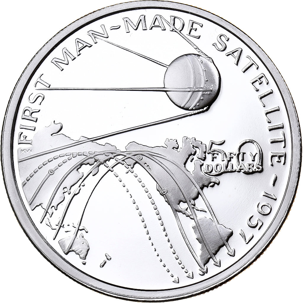 Marshall Islands, 50 Dollars, First Man-made Satellite, 1989, Sunshine Mint