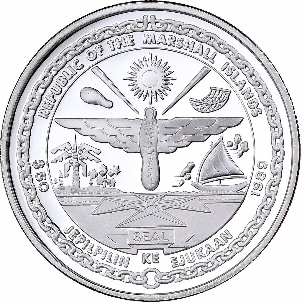Marshall Islands, 50 Dollars, First Man in Space, 1989, Sunshine Mint, PP
