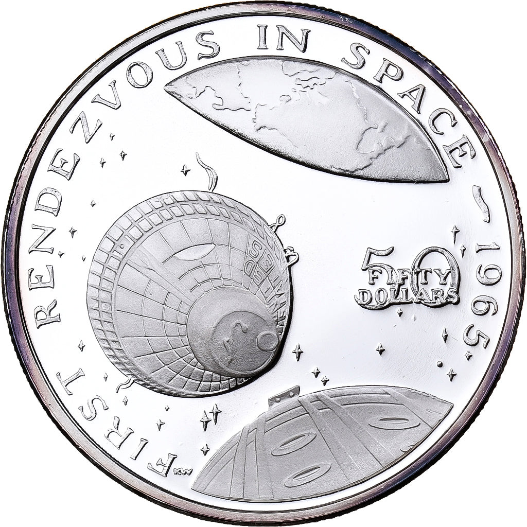 Isole Marshall, 50 Dollars, First Rendezvous in Space, 1989, Sunshine Mint, FS