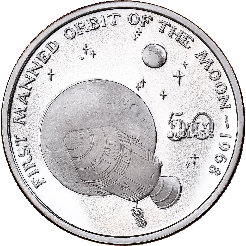 Marshall Islands, 50 Dollars, First Manned Orbit of the Moon, 1989, Sunshine