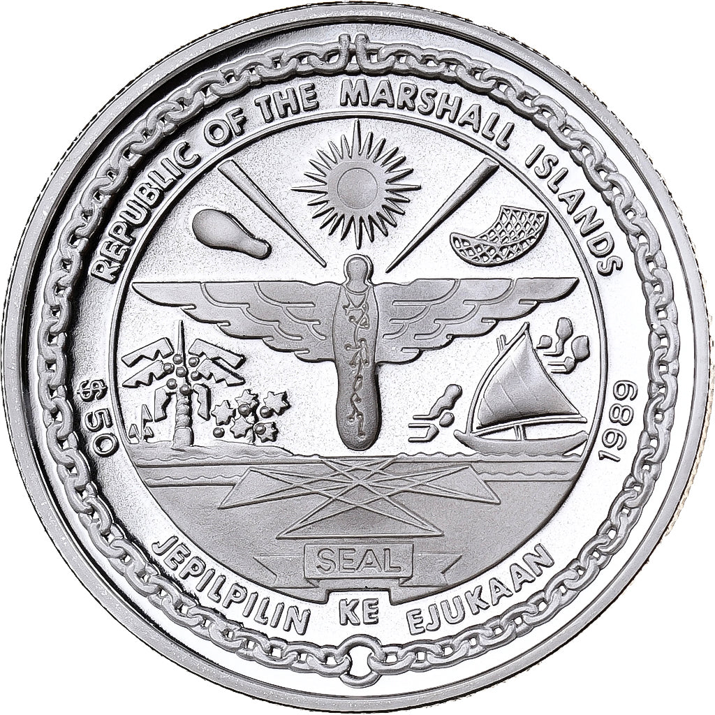Marshall Islands, 50 Dollars, First Space Station Crew, 1989, Sunshine Mint