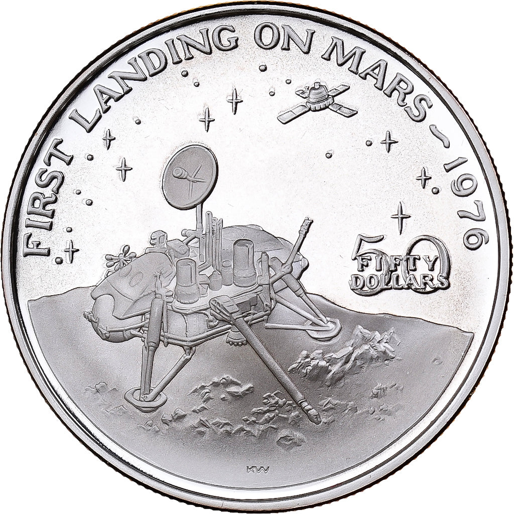 Marshall Islands, 50 Dollars, First Landing on Mars, 1989, Sunshine Mint, Proof