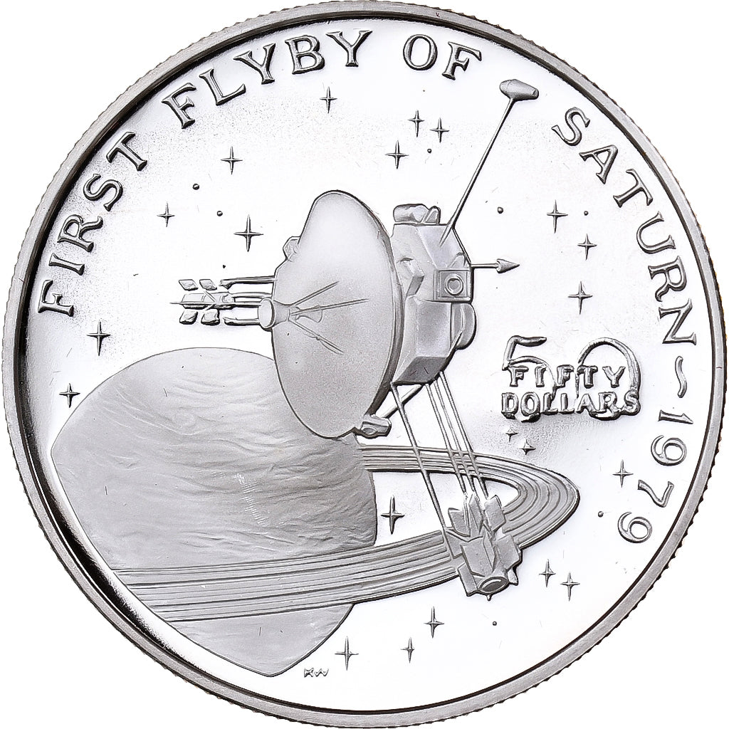 Marshall Islands, 50 Dollars, First Flyby of Saturn, 1989, Sunshine Mint, Proof