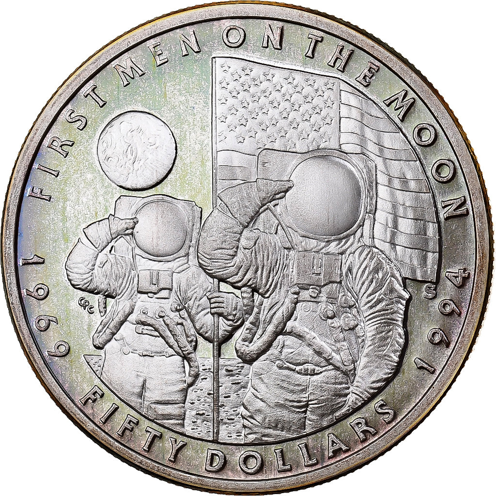 Marshall Islands, 50 Dollars, First Men on the Moon, 1994, Sunshine Mint, Proof