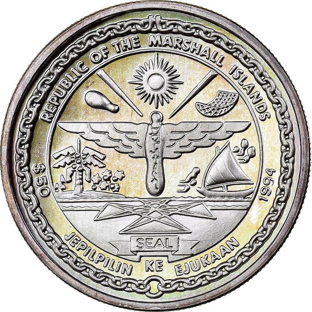 Marshall Islands, 50 Dollars, First Men on the Moon, 1994, Sunshine Mint, Proof