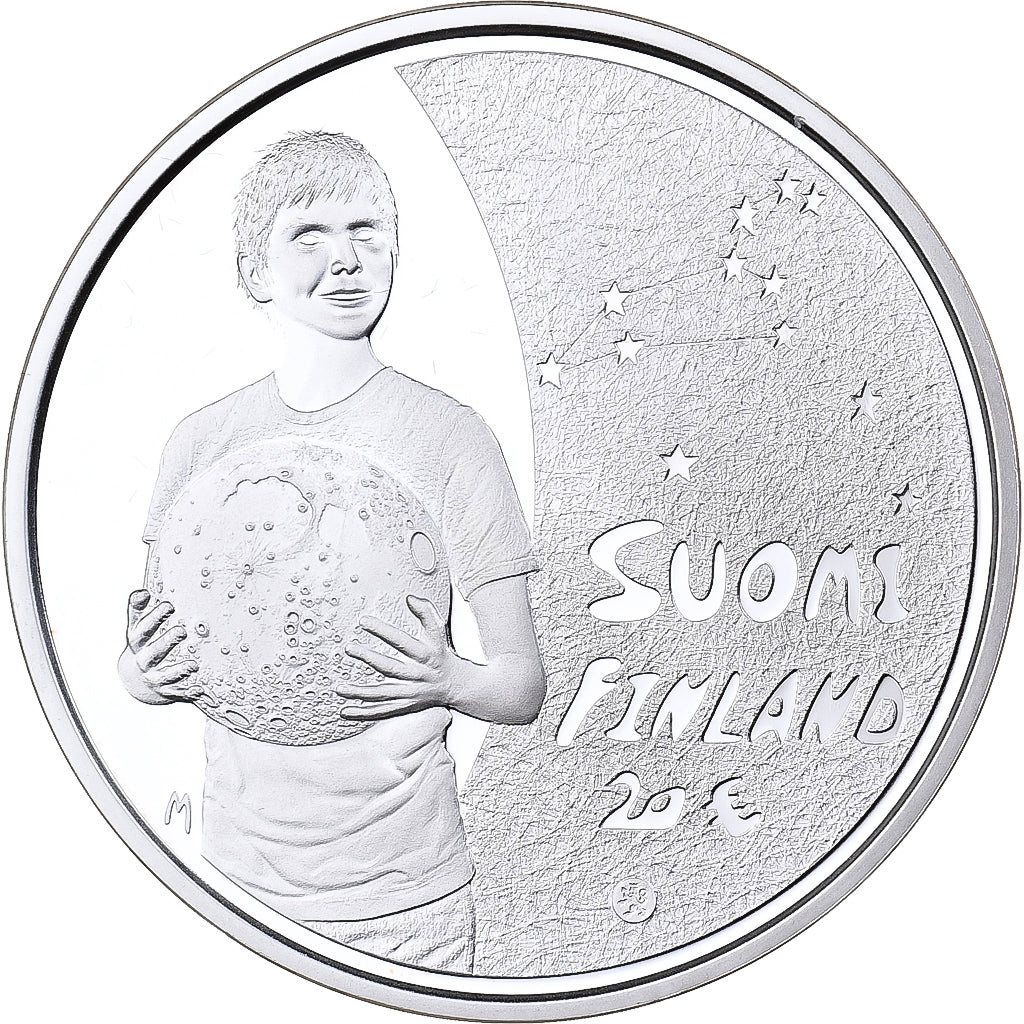 Finlândia, 20 Euro, Children's Creativity, Proof, Colorized, 2010, Vantaa