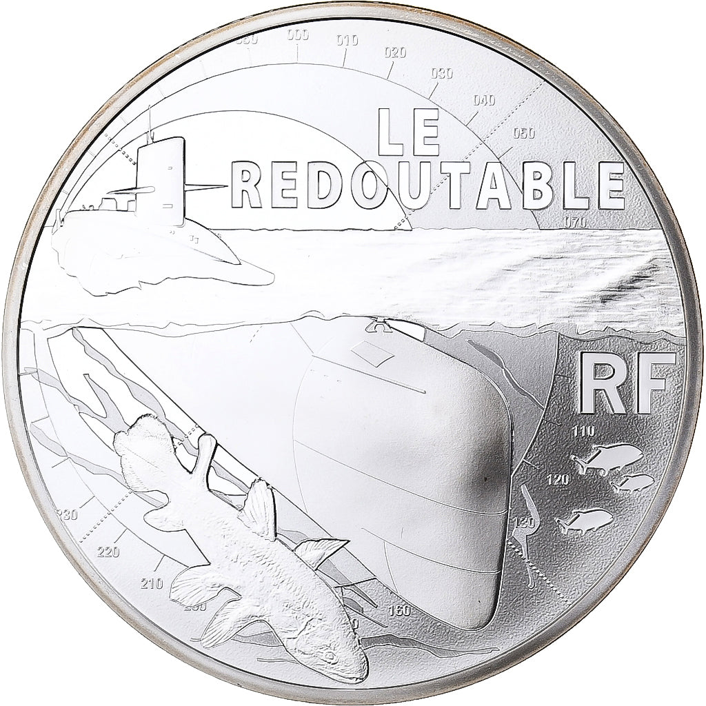 Francja, 10 Euro, Grands Navires Français - Le Redoutable, Proof, 2014, MDP