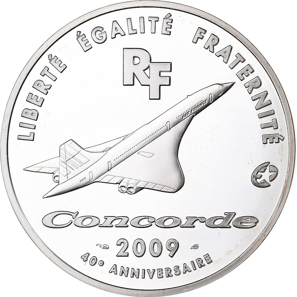Frankrijk, 10 Euro, Concorde, Proof, 2009, MDP, Zilver, FDC