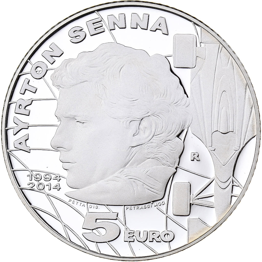 San Marino, 5 Euro, Ayrton Senna, PP, 2014, Rome, Silber, STGL
