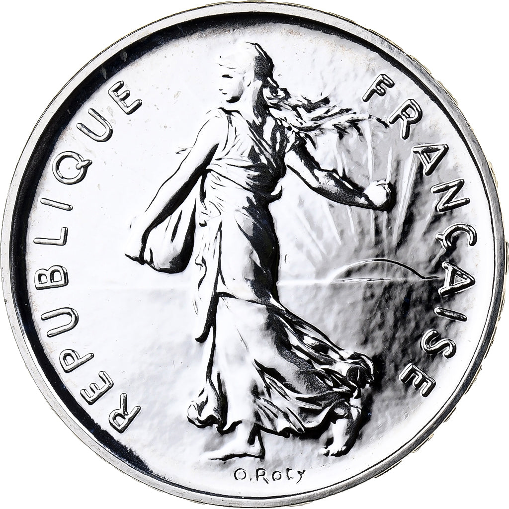 France, 5 Francs, Semeuse, 2001, MDP, BU, Silver, MS(65-70)