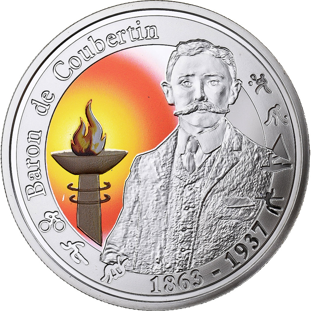 Belgium, Albert II, 10 Euro, Pierre de Coubertin, Proof, Colorized, 2012